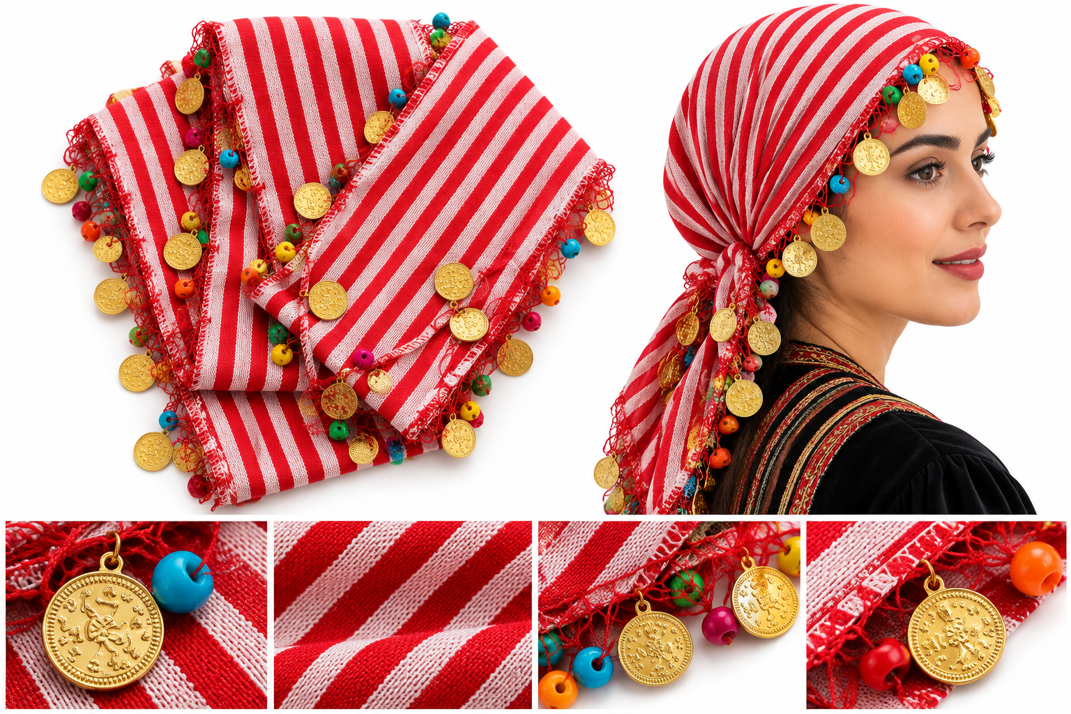 Rize Kırmızı Beyaz Bandana