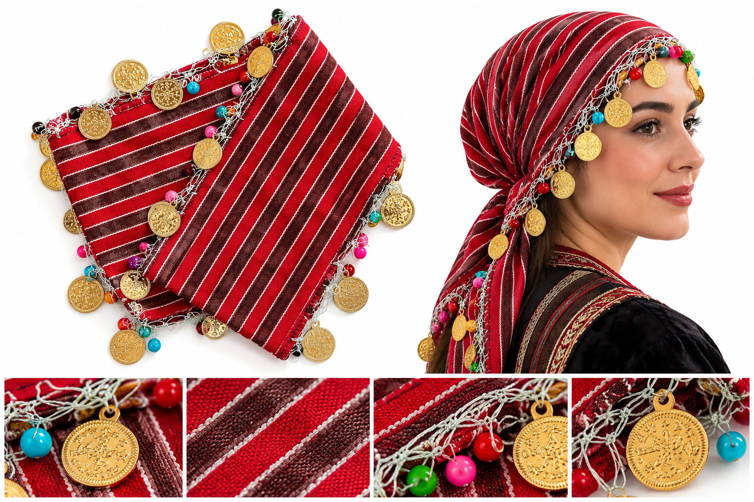 Rize Bordo Kırmızı Bandana