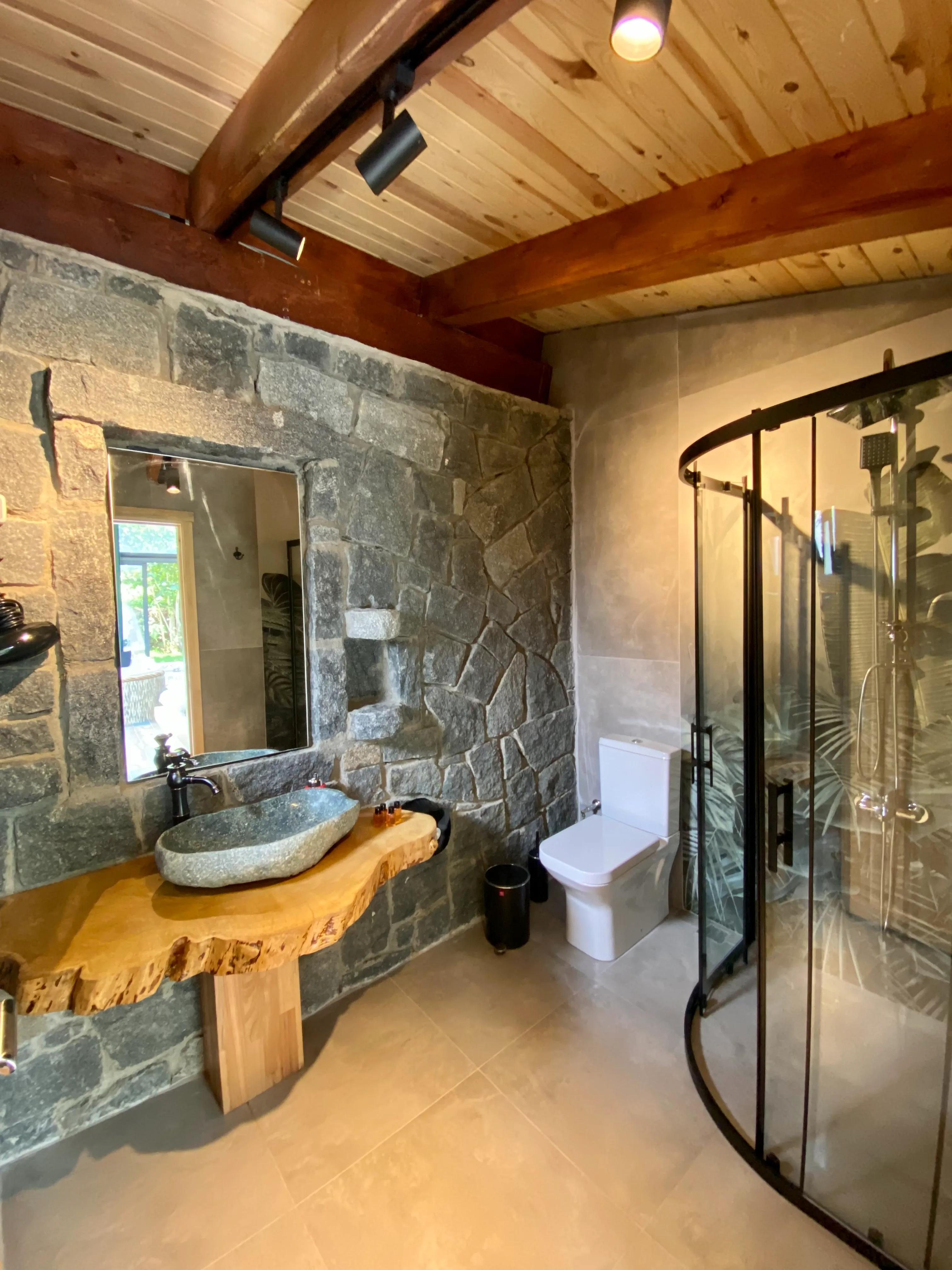 Jakuzili Asma Şömineli Taş Bungalov - 302 6